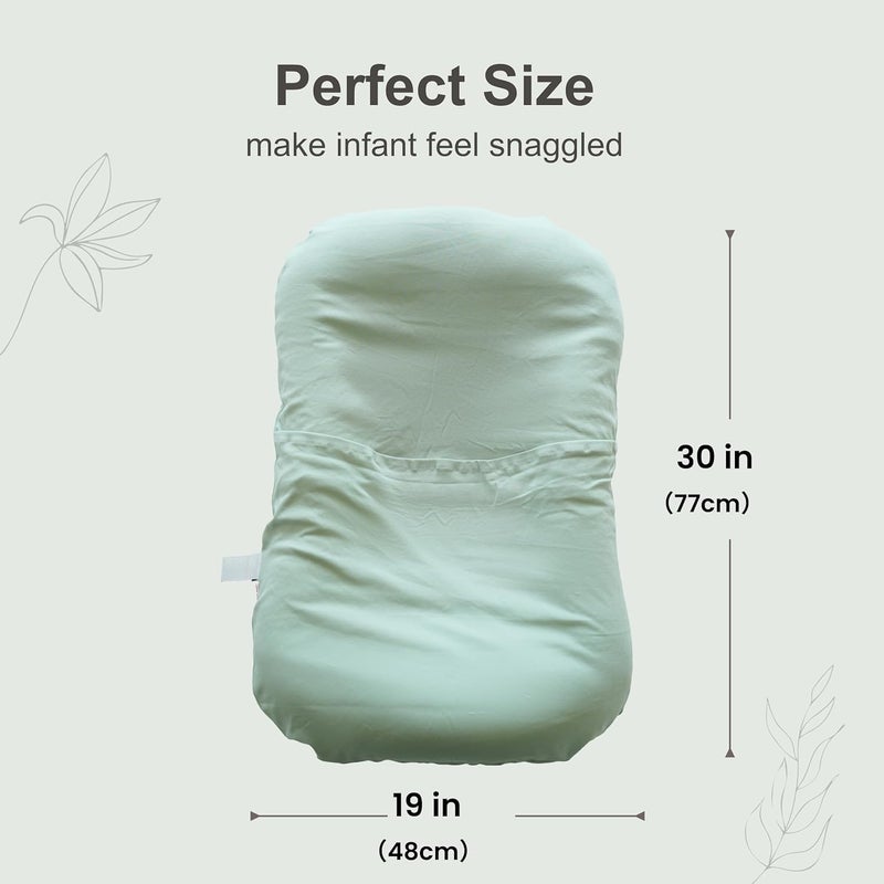 CooCooBaby Infant Lounger, Baby Nest Cover for Baby Girls & Boys, Newborn Essentials for Baby 0-12 Months, 100% Cotton Breathable (Sage Green) - Image 3